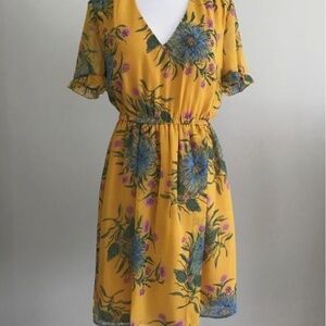 Madewell Sweetgrass Ruffle-Sleeve Dress in Painted Bloom - 29502, Size 8